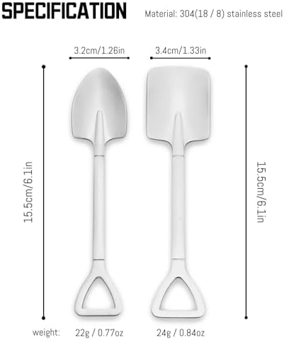 2 Pack Personalized Spoons, 6-Inch Engraved Ice Cream Spoon, Custom Stainless Steel Coffee, Dessert, and Fruit Shovel Spoons with Name, Ideal for Anniversaries, Weddings, and Gifts (Silver)