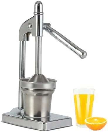 Professional Cast Iron Juicer Hand Press, Manual Juicer Stainless Steel Lemon Squeezer, Heavy Duty Countertop Lime Citrus Crush Machine for Fresh Lemonade Orange Juice Home and Kitchen (Silver)