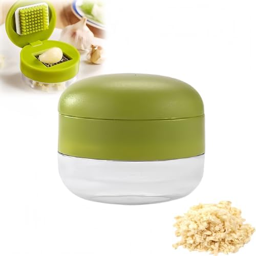 Manual Garlic Twister and Ginger Mincer Tool, Garlic Press and Chopper with Container Manual Garlic Cutter for Garlic, Onion, Ginger, Herbs, Nuts Kitchen Gadget (1 Psc)