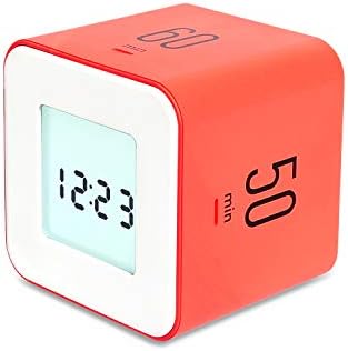 mooas Multi Clock Time Cube Timer, Alarm, Backlight, Productivity (Coral)