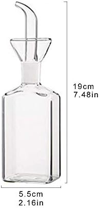 LandHope Oil Bottle Glass Olive Oil Dispenser Bottle Glass Cooking Oil Vinegar Measuring Dispenser With Spout for Kitchen and BBQ (250ml/8.54oz,2 Pack)