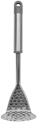 Fackelmann MODE Potato Masher, Food Crusher, With Hanging Loop, Stainless Steel, 28x8.5x7.8cm, Grey & Silver