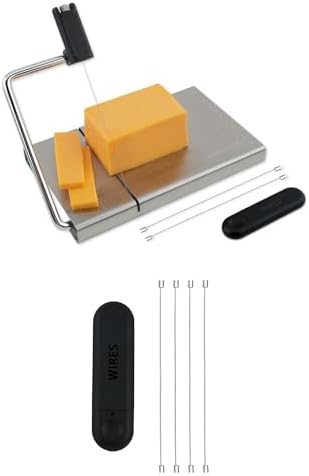 KITCHENDAO Replaceable Wire Cheese Slicer with Board and Cheese Slicer Wire