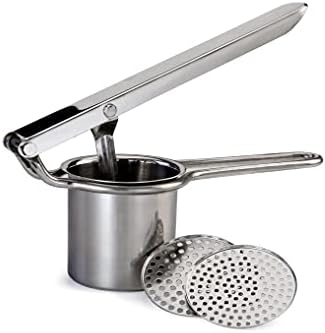 Vinod Large Potato Ricer - Heavy Duty Stainless Steel Potato Masher | Manual Press & Mash for Fruits & Vegetables | Kitchen Tool | Perfect Mashed Potatoes Every Time | 2 Interchangeable Discs