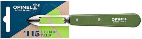 Opinel No. 115 Essential Stationary Peeler, Hornbeam Wood (Dark Green)
