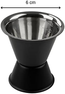 Fackelmann 49765 Cocktail dispenser, Alcohol dispenser, 2cl and 4cl, Matte black, Stainless steel, 6x6cm