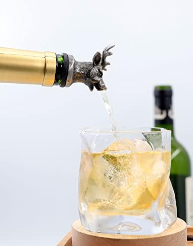 Animal Wine Aerator & Liquor Pourer for Bar,Home and Party Wine Pourer Aerator Festival Gift (Fawn Silver Gray)