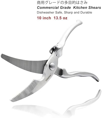 TONMA Poultry Shears, Made in Japan, 10" Japanese Kitchen Shears Heavy Duty