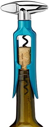 True Self Pulling Corkscrew Wine Opener, Durable Plastic with Easy Turn Chrome Handle, Wine Bottle Opener for Bartenders, Bar Cart Accessories, Home Bar, Kitchen, Set of 1, Colors May Vary