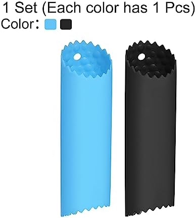 uxcell Garlic Peeler Skin Remover Roller Keeper, Silicone Garlic Peeler Tube Non Slip 5.12inch Long for Useful Kitchen Tools, Black/Blue