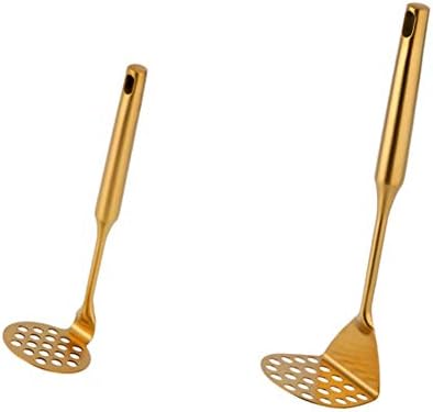 Stainless Steel Potato Masher for Non-Stick, Sturdy and Durable Whole Shaped Food Masher Hand Kitchen Aid, Avocado Masher Kitchen Tool Dishwasher Safe (2 Pcs)