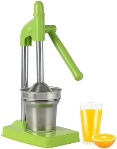 Cast Iron Juicer Hand Press,Effective Stainless Steel Manual Juicer Fruit Squeezer, Heavy Duty Hand Press Juice Extractor for Fresh Lemonade Orange Juice,Home and Kitchen (Green)