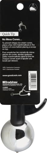 GoodCook Deluxe Ice Cream Scoop with Trigger With Comfortable Grip & Easy-Release Lever Dishwasher Safe, 2-Ounce Scoop, Black