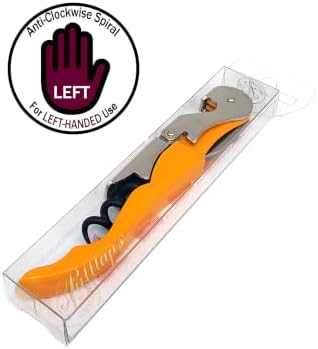 Pulltap's Genuine Classic 500 LEFT-HANDED Waiter's Corkscrew – Double-Hinged Wine Key with Hinged Foil Cutter – Patented Design – Made in Spain – Yellow (Amarillo)