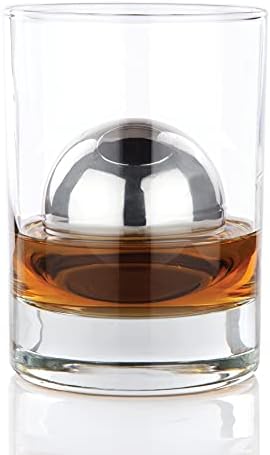 Viski Glacier Rocks, Reusable Whiskey Stones, Stainless Steel Ice Cube for Bourbon, Scotch, Gin, Cognac, Home Bar, Drink Accessories, 2 Inch, Set of 1