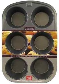 GoodCook Everyday Nonstick Steel Jumbo Texas Muffin Pan, 6-cup, Gray (Pack of 12)