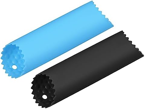 uxcell Garlic Peeler Skin Remover Roller Keeper, Silicone Garlic Peeler Tube Non Slip 5.12inch Long for Useful Kitchen Tools, Black/Blue