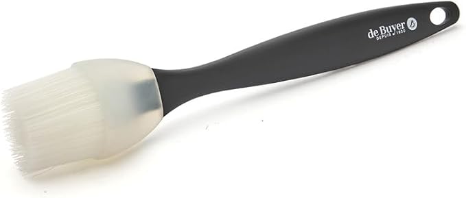 De Buyer 4807.60 N Silicone Pastry Brush, Oval, Black, 1.5 cm