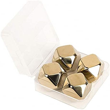 Stainless Steel Rhombus Shaped Whiskey Stones Set Reusable Chilling Rocks Ice Stones Gift for Whiskey Lovers
