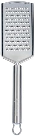 Restaurantware Stainless Steel Fine Cheese Grater - German Standard Lemon Zester with Ergonomic Handle, Sharp Blades, Dishwasher Safe - Handheld Kitchen Grater for Parmesan, Garlic, Ginger