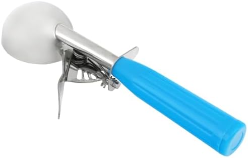 Chef Approved Size #16 Ice Cream Disher | Thumb Press Soft Food Dessert Mash Potato Portioning Scoop with One Piece Handle for Cafe Bakery | 2 oz Capacity | 2-1/4" Diameter, Stainless Steel, Blue