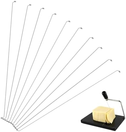 Luxshiny Cheese Cutter Wire Replacement 10 Pcs Cheese Slicer Wire Stainless Steel for Cutter 5.51 inch Cutting Wires for Ham Butter Kitchen Use