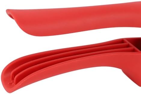 2 in 1 Garlic Mince and Garlic, Garlic Press, Garlic Mincer Tool with Ergonomic Handle Easy To Squeeze for Kitchen (Red)