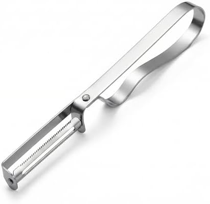Stainless Steel Double-Headed Peeler - Professional Vegetable Fruit Peeler with Potato Eye Remover, Ergonomic Non-Slip Handle, Dishwasher Safe Kitchen Tool for Apples, Potatoes, Carrots