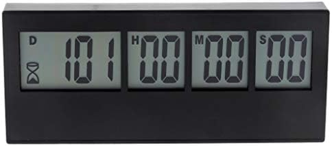 Timer Digital 999 Days Countdown Clock Timer Magnetic Backing for Vacation Retirement Wedding Lab Kitchen Project Meeting, Black