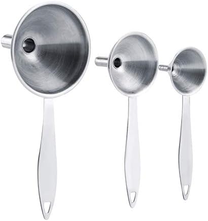 3Pcs/set Stainless Steel Funnels for Transferring Oil Wine Liquid Powder Practical Kitchen Tool, Stainless Steel Mini Funnel for Essential Oil Bottles
