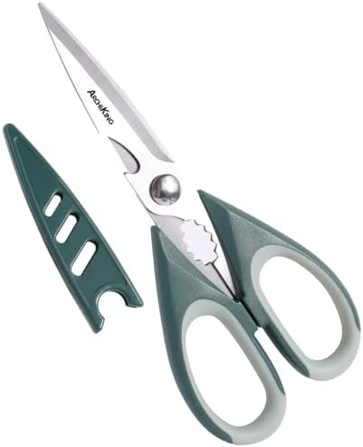 Kitchen Shears Scissors Food Scissors, 3-in-1 Multifunction Japanese Stainless Steel Meat Shears, Dishwasher Safe Sharp Shear All Purpose with Comfort Grip, Ideal for Everyday Use-Black