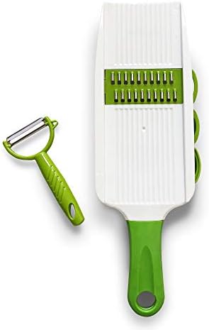 5 In 1 Handheld Vegetable Slicer & Grater - With Mandolin Blade & Peeler, All-in-one, Shredder, Grater, Zester and More - From Jean Patrique