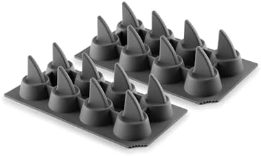 HIC Kitchen Silicone Shark Fin Ice Tray, Non-Stick, Set of 2, Each Tray Makes 8 Shark Fins