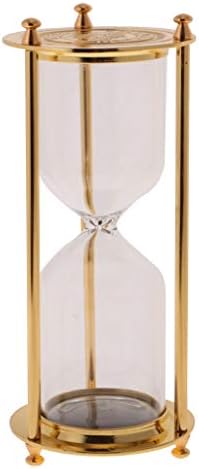 Retro Metal Sandglass Empty Hourglass Sand Timer Without Sand for Home Office Decoration (Gold - S)