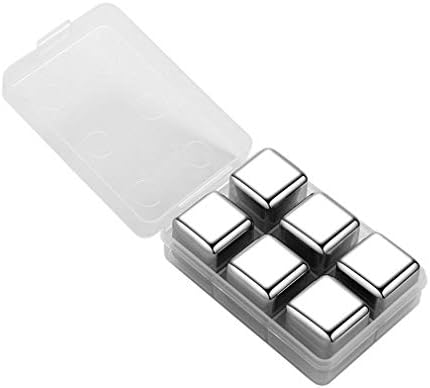 Stainless Steel Square Shaped Whiskey Stones Set Reusable Chilling Rocks Ice Stones Gift for Whiskey Lovers
