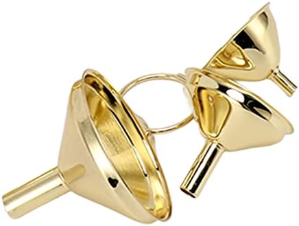 Stainless Steel Funnel Set 3-Piece Wide Mouth Gold Plated