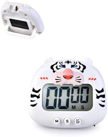Cute Kitchen Timer, Digital Countdown Timer with Magnetic Back, Tiger Animal Shaped Magnetic Timer for Classroom, Cooking, Kitchen, Exercise, Work, Study, Outdoor Activities