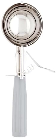 Restaurantware 4 Ounce Portion Scoop, 1 Trigger Release Stainless Steel Cookie Scoop - With Gray Handle, Stainless Steel Disher, For Portion Control, Cookie Dough, Cupcake Batter, Or Ice Cream