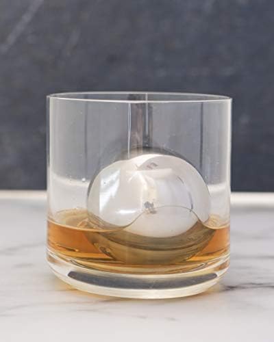 Cestari Whiskey Ball - Reusable Stainless Steel Ice Spheres - Chill Your Scotch, Vodka, Wine - Ice Cube Metal Whiskey Stones - Drink Coolers Gift - Set of 2