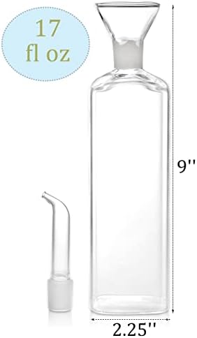 Yesland 2 Pack Olive Oil Bottle - 17 Oz Glass Oil Dispenser Vinegar Cruet - Oil Carafe Decanter with Spout for Kitchen, BBQ, Cooking, Syrup