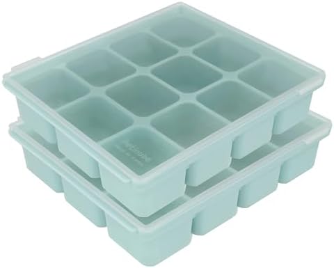 Baby Food Storage Silicone Cubes, Ocean Blue, 12 Cubes 1.5oz