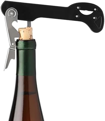 True Recoil Waiters Corkscrew Wine Opener, Durable Stainless Steel with Built-in Bottle Opener and 4-Wheel Foil Cutter for Bartenders, Home Bar, Kitchen, Outdoor Party, Gifts for Wine Lovers, Set of 1