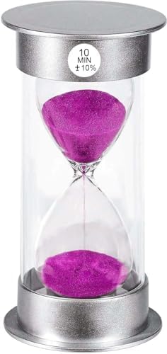 SuLiao Sand Timer, 10 Min Hourglass, Large Purple Sand Clock, Unbreakable Plastic for Kids, Games, Classroom, Kitchen, Decoration