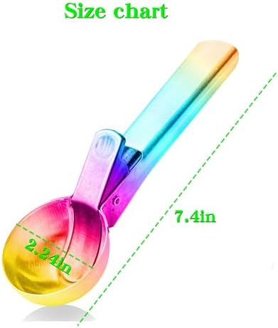 Ice cream scoop, a portable stainless steel ice cream scoop with trigger device and comfortable handle, suitable for DIY mixed ice cream, fruits, frozen yogurt, etc Large (1pcs Large colorful)