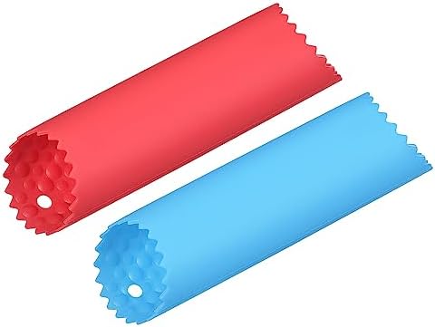 uxcell Garlic Peeler Skin Remover Roller Keeper, Silicone Garlic Peeler Tube Non Slip 5.12inch Long for Useful Kitchen Tools, Blue/Red