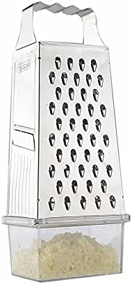 Ajanta Stainless Steel Slicer and Grater for Kitchen, with a Plastic Container, Silver