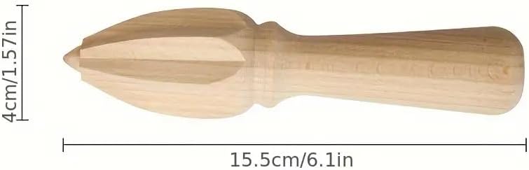 Wooden Citrus Reamer 6.1 Inches – Manual Lemon Squeezer and Citrus Juicer for Limes, Oranges, Lemons – Handheld Wooden Juice Extractor – Natural Brown Wood
