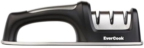 Precision Knife Sharpener for Kitchen Knives, 3-Stage Diamond Sharpening System (360/600 Grit), Non-Slip EVA Base, Stainless Steel Accents