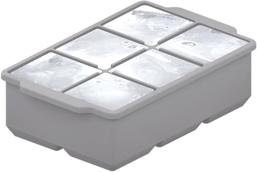 KitchFort® Large Silicone Ice Cube Tray (2-Pack) - 2" Big Ice Mold with Lid