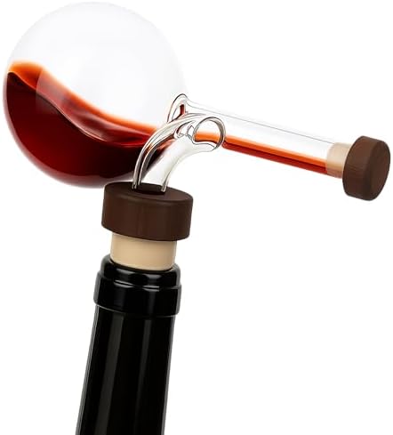 Aireador De Vino, Wine Aerator Decanter Decantador, Quick Wine Pourer, Clear Transparent Glass Style, Accessories for Bottle Whisky for Birthday Home Gatherings Fathers Gifts, No Drip